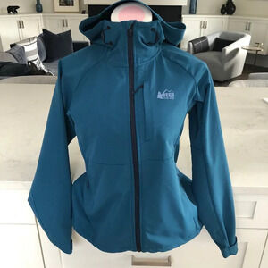 REI Co-op Activator Soft-Shell Casual Outdoor Full Zip Jacket Teal Blue Sz S